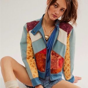 NWT Free People Patchwork Extravaganza Jacket in Sunset Size Medium
